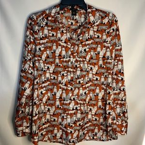 Ann Taylor Fox Blouse in Petite Small